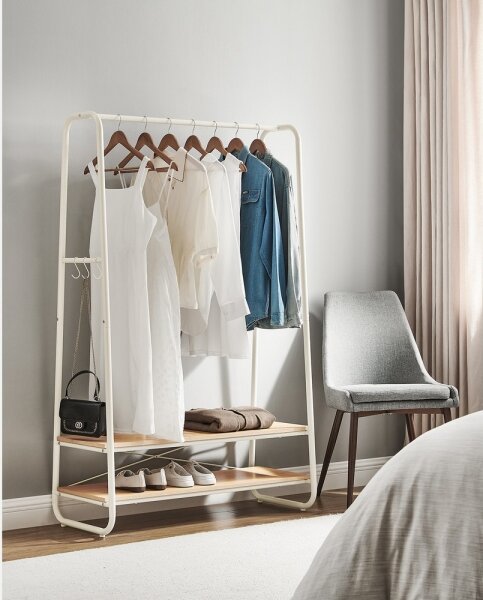 Stojanový věšák LINEA bílá/hnědá