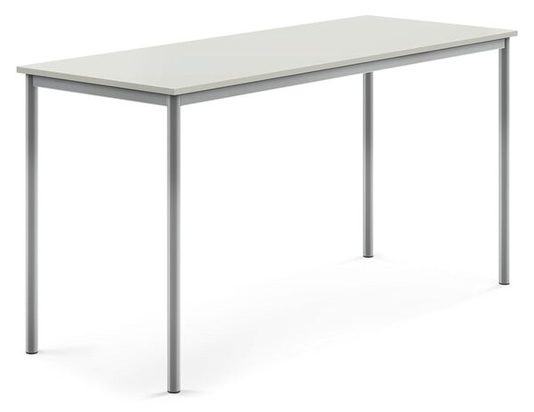 AJ Produkty Stůl BORÅS, 1800x700x900 mm, stříbrné nohy, HPL deska, šedá