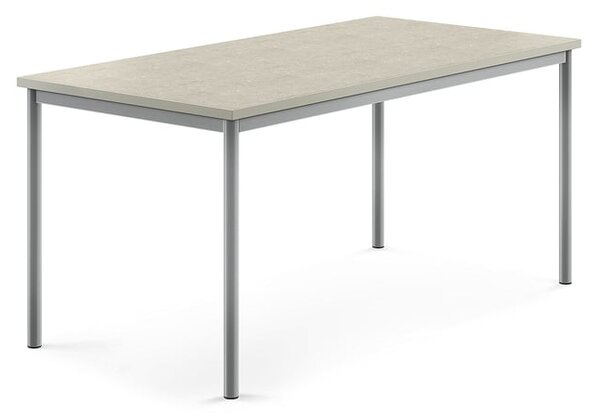 AJ Produkty Stůl SONITUS, 1600x800x720 mm, stříbrné nohy, deska s linoleem, šedá