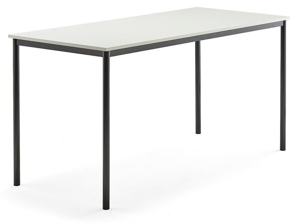 AJ Produkty Stůl BORÅS, 1800x800x900 mm, antracitově šedé nohy, HPL deska, bílá