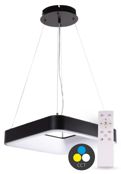 T-LED SMART TUYA Černé závěsné LED svítidlo hranaté 400x400mm 32W CCT s DO 105572