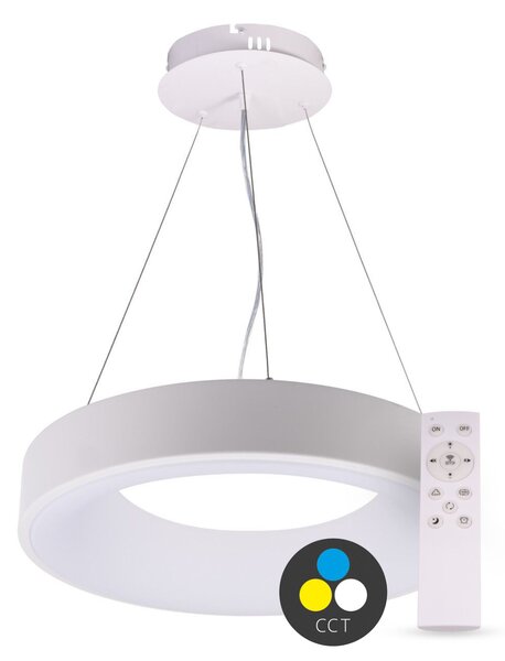 SMART TUYA Bílé závěsné LED svítidlo kulaté 380mm 32W CCT s DO - T-LED - LED lustry a svítidla > LED stropní svítidla