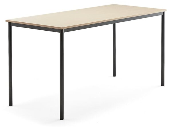 AJ Produkty Stůl BORÅS, 1800x800x900 mm, antracitově šedé nohy, HPL deska, bříza