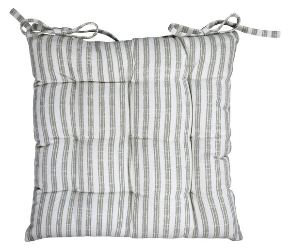 Zeleně pruhovaný podsedák s výplní Nimes Seat - 40*40 cm - Chic Antique