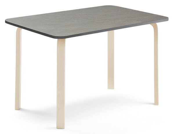 AJ Produkty Stůl ELTON, 1200x700x710 mm, bříza, akustické linoleum, tmavě šedá