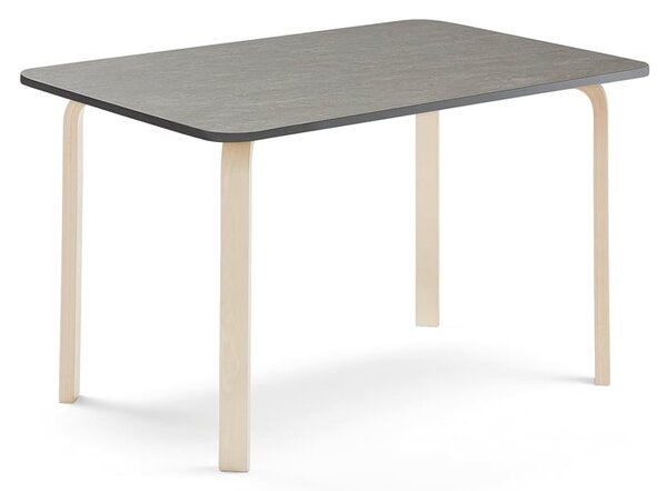AJ Produkty Stůl ELTON, 1400x700x710 mm, bříza, akustické linoleum, tmavě šedá