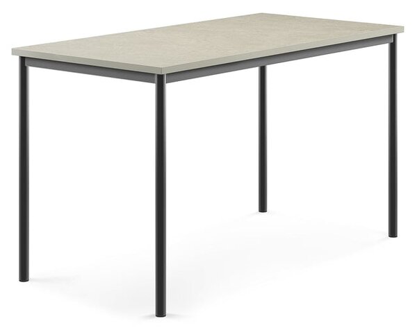 AJ Produkty Stůl SONITUS, 1600x800x900 mm, antracitově šedé nohy, deska s linoleem, šedá