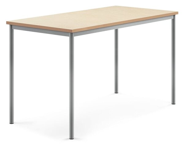 AJ Produkty Stůl SONITUS, 1600x800x900 mm, stříbrné nohy, deska s linoleem, béžová