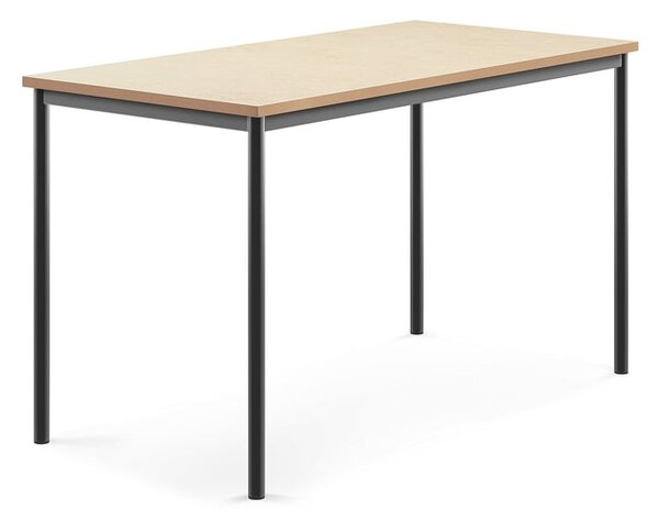 AJ Produkty Stůl SONITUS, 1600x800x900 mm, antracitově šedé nohy, deska s linoleem, béžová