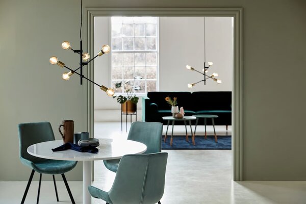 Nordlux Černo-mosazný závěsný lustr Josefine pro žárovku 6x E27 48933003