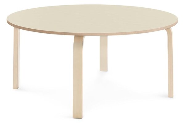 AJ Produkty Stůl ELTON, Ø 1200x530 mm, bříza, akustická HPL deska, bříza