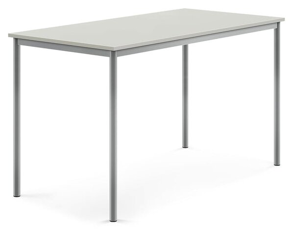 AJ Produkty Stůl BORÅS, 1600x800x900 mm, stříbrné nohy, HPL deska, šedá