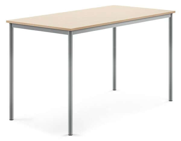 AJ Produkty Stůl BORÅS, 1600x800x900 mm, stříbrné nohy, HPL deska, bříza