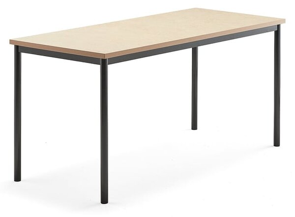 AJ Produkty Stůl SONITUS, 1600x700x760 mm, antracitově šedé nohy, deska s linoleem, béžová