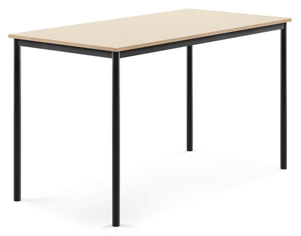 AJ Produkty Stůl BORÅS, 1600x800x900 mm, antracitově šedé nohy, HPL deska, bříza