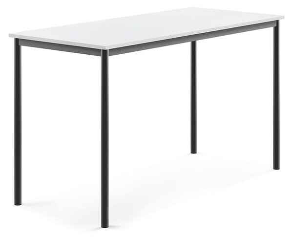 AJ Produkty Stůl BORÅS, 1600x700x900 mm, antracitově šedé nohy, HPL deska, bílá