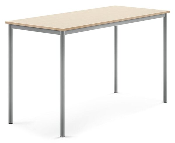 AJ Produkty Stůl BORÅS, 1600x700x900 mm, stříbrné nohy, HPL deska, bříza