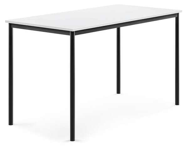 AJ Produkty Stůl BORÅS, 1600x800x900 mm, antracitově šedé nohy, HPL deska, bílá