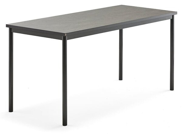 AJ Produkty Stůl SONITUS, 1600x700x760 mm, antracitově šedé nohy, deska s linoleem, tmavě šedá