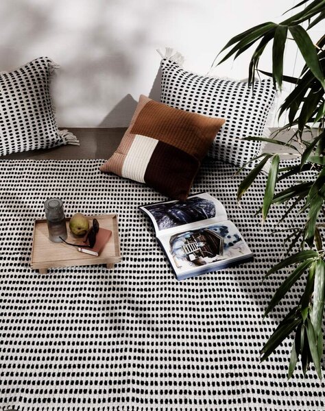 Ferm Living Karafa se sklenicí Ripple Small, smoked grey