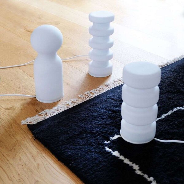 Stolní lampa Dyberg Larsen, Olive, Bílá, Obývací pokoj, Sklo, Skandinávský