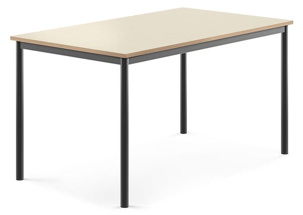 AJ Produkty Stůl BORÅS, 1400x800x720 mm, antracitově šedé nohy, HPL deska, bříza