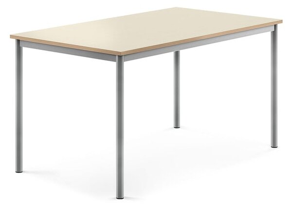 AJ Produkty Stůl BORÅS, 1400x800x720 mm, stříbrné nohy, HPL deska, bříza