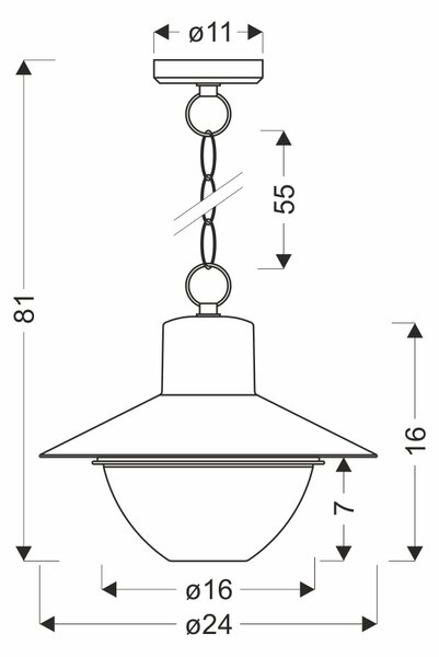 Černý závěsný lustr Cosmos pro žárovku 1x E27 IP44 - Candellux - LED lustry a svítidla > Kolekce svítidel > Kolekce svítidel COSMOS