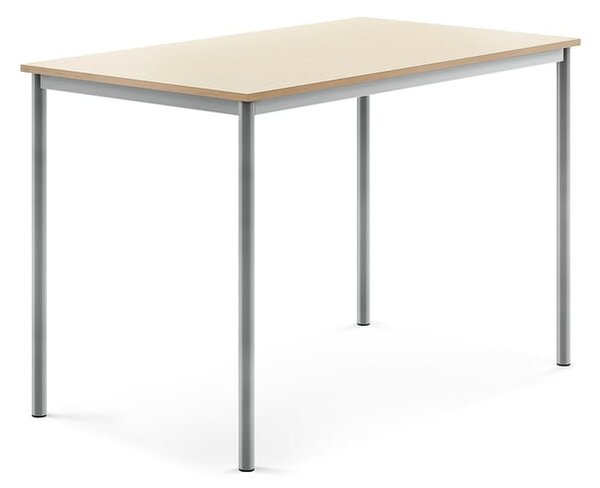 AJ Produkty Stůl BORÅS, 1400x800x900 mm, stříbrné nohy, HPL deska, bříza