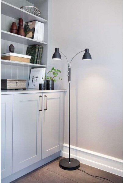 Stojací Lampa Halo Design, Černá, Obývací pokoj, Kov