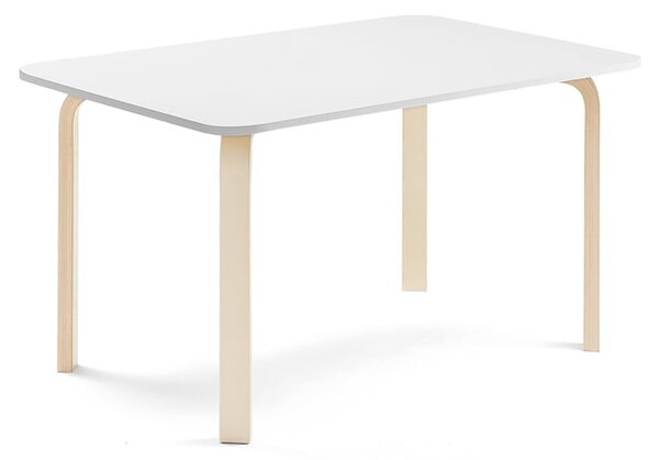 AJ Produkty Stůl ELTON, 1200x800x640 mm, bříza, akustická HPL deska, bílá