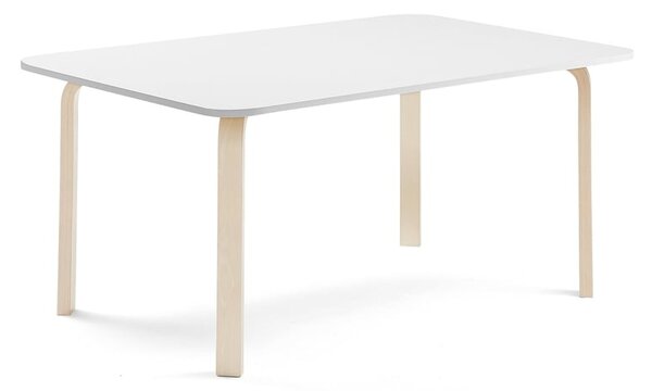 AJ Produkty Stůl ELTON, 1800x800x640 mm, bříza, akustická HPL deska, bílá