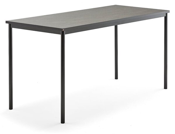 AJ Produkty Stůl SONITUS, 1800x800x900 mm, antracitově šedé nohy, deska s linoleem, tmavě šedá