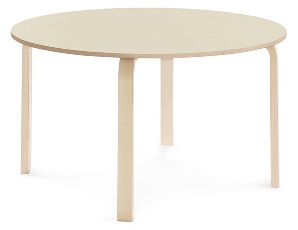 AJ Produkty Stůl ELTON, Ø 1200x640 mm, bříza, akustická HPL deska, bříza