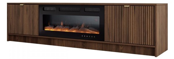 TV skříňka s krbem Razimo EF, Barva dřeva: ořech okapi 5903211561535