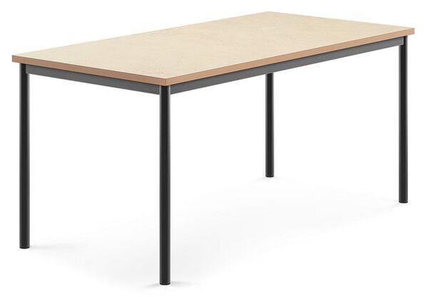 AJ Produkty Stůl SONITUS, 1600x800x720 mm, antracitově šedé nohy, deska s linoleem, béžová
