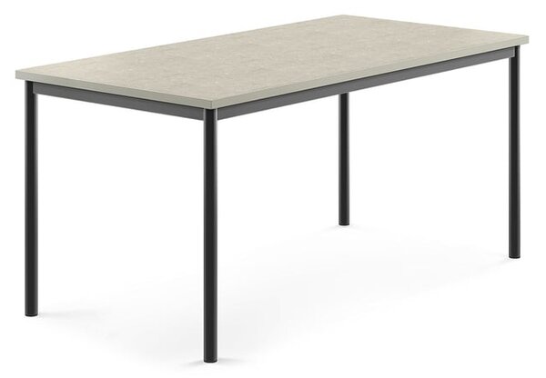 AJ Produkty Stůl SONITUS, 1600x800x720 mm, antracitově šedé nohy, deska s linoleem, šedá