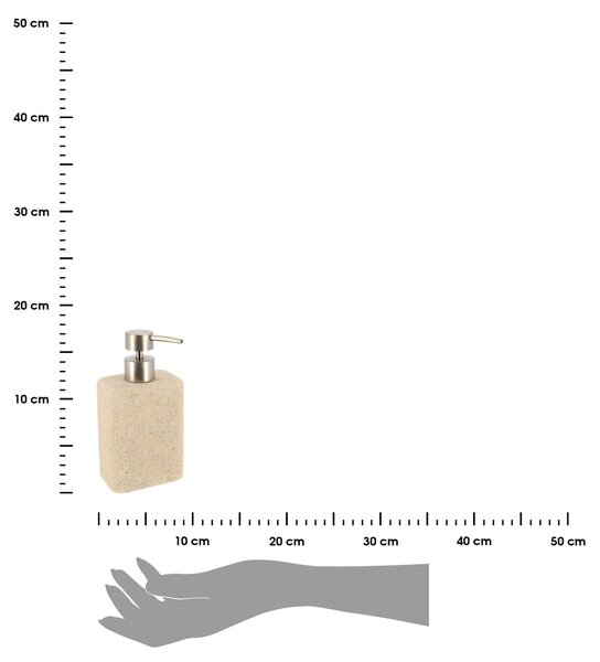 Dávkovač mýdla Fiori, písková/s prvky v barvě nerez, 360 ml