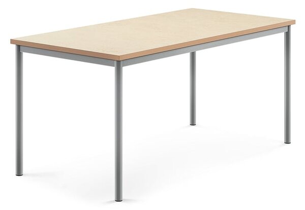 AJ Produkty Stůl SONITUS, 1600x800x720 mm, stříbrné nohy, deska s linoleem, béžová