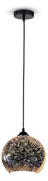 LED Solution Skleněný stříbrný lustr pro žárovku E27 Ø200mm 40121