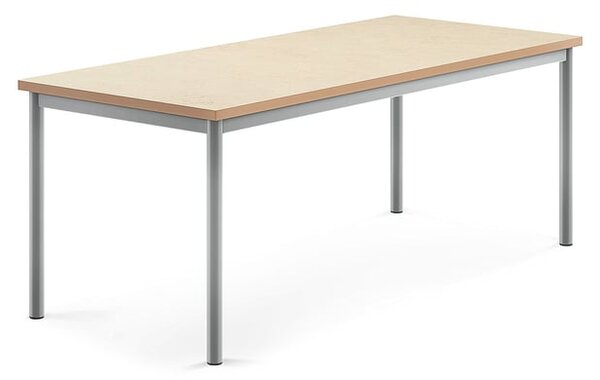 AJ Produkty Stůl SONITUS, 1600x700x600 mm, stříbrné nohy, deska s linoleem, béžová