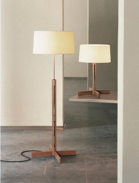 Stojací Lampa Santa & Cole, stmívatelné, Bílá, Obývací pokoj, Dřevo