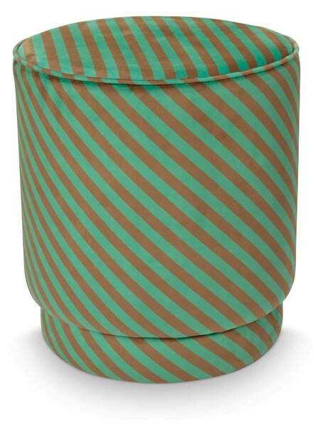 Pip Studio Puf Block Stripe - zelený (Designový taburet)