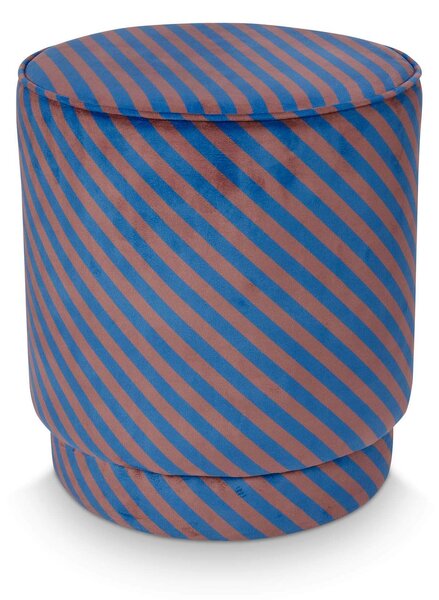 Pip Studio Puf Block Stripe - modrý (Designový taburet)