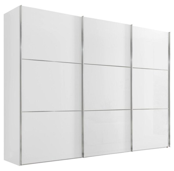 SCHWEBETÜRENSCHRANK Glasfront, bílá, 249/222/68 cm Moderano - Šatní skříně