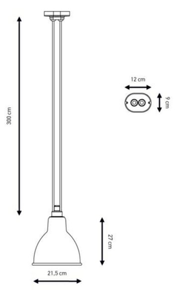 Závěsná svítidlo Lampe Gras, Měděná, Obývací pokoj, Kov