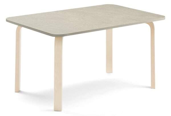 AJ Produkty Stůl ELTON, 1200x600x590 mm, bříza, akustické linoleum, šedá