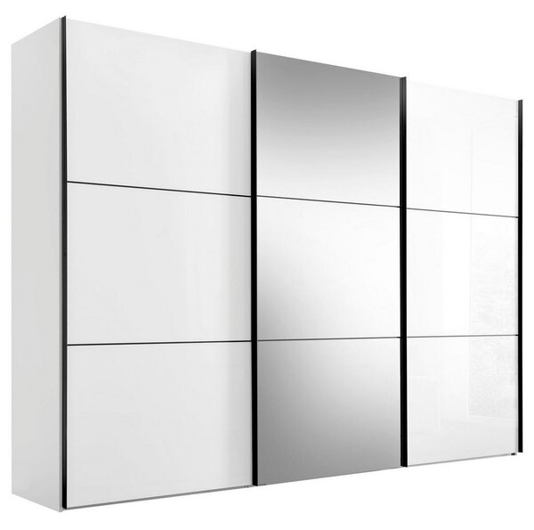 SCHWEBETÜRENSCHRANK Glasfront, bílá, 249/222/68 cm Moderano - Šatní skříně