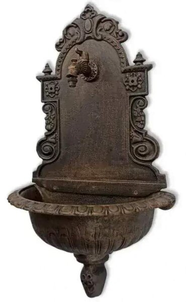 Litinové zahradní umyvadlo Moena 82 cm světlá měděná patina - kohoutek Drak