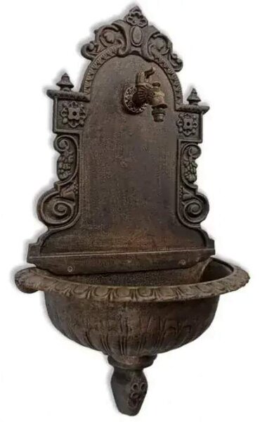 Litinové zahradní umyvadlo Moena 82 cm světlá měděná patina - kohoutek Drak
